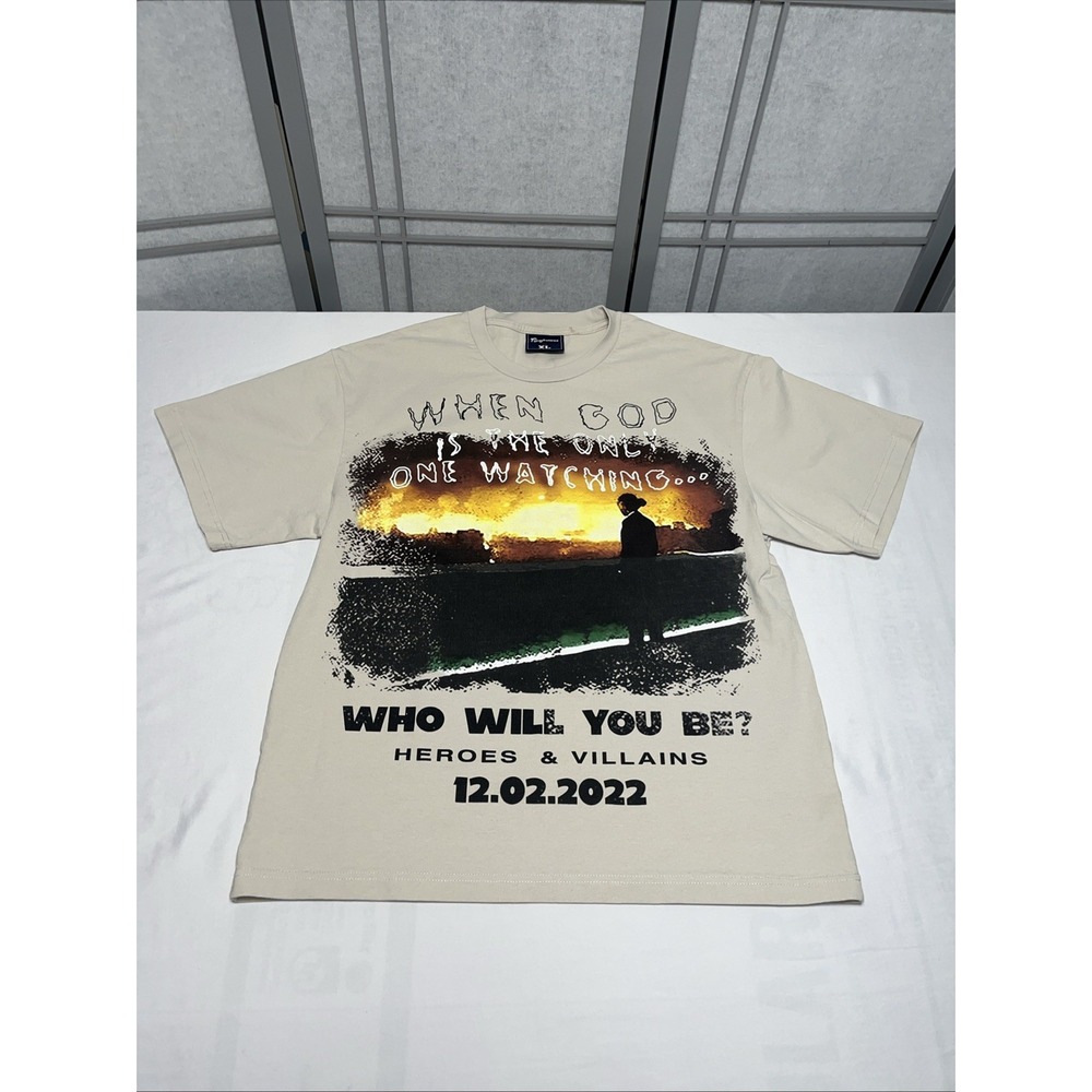 Metrooo Heroes & Villains Tee - Size XL -Heavy Weight Cotton Tee